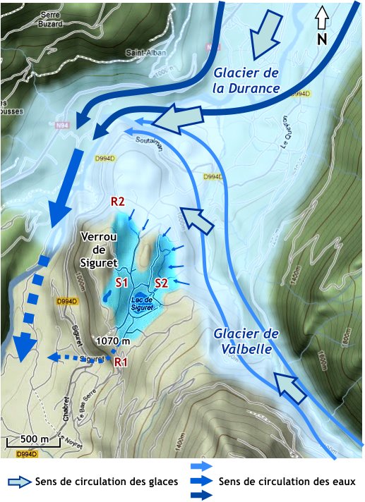 Circulation des eaux glaciaires sur le verrou de Siguret (2)